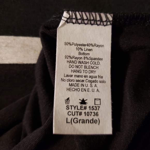 Black/Oatmeal Stripe Color Block Top - Picture 3 of 3